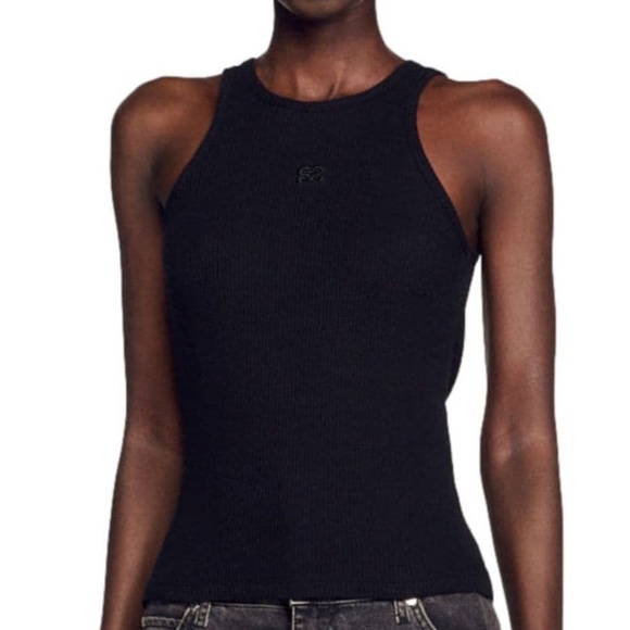 Sandro franklin embroidered waffle knit tank FINAL PRICE NO OFFERS - Picture 7 of 13